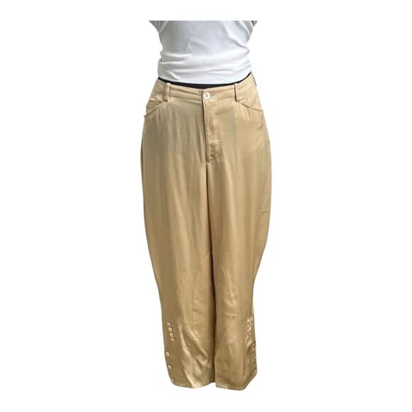 Armani Gold Satin Cargo Pants – Size IT 42 / US 6 - Picture 11 of 12